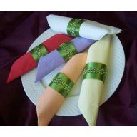 Strasszos szalvétagyűrű, zöld