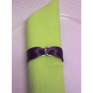 Szatén szalvétagyűrű gyűrűpárral, padlizsánlila