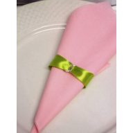 Szatén szalvétagyűrű gyűrűpárral, világos mohazöld