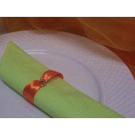 Szatén szalvétagyűrű gyűrűpárral, narancs