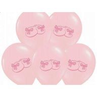 Babás lufi kiscipővel, kislány (6 db)