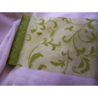 Inda mintás zöld(moha) organza (24 cm x 5 m) - 047