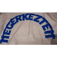 Megérkeztem! felirat, kék