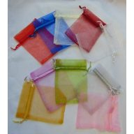 22x30 cm organza tasak kék