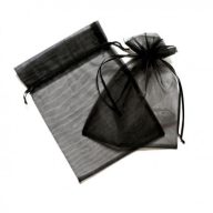 18x24 cm organza tasak fekete