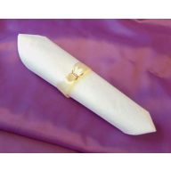 Szatén szalvétagyűrű gyűrűpárral, krém