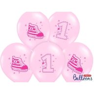 1. évszámos cipőcskés lufi, lány (6 db)