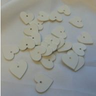 Fa szív fehér 4 cm, fűzhető (15 db)