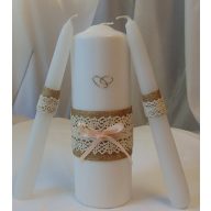 Vintage esküvői gyertyaszett (3 részes)