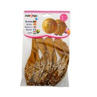 Arany lufi szív mintával (5 db) - 30 cm-es