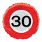 Évszámos fólia lufi - 30. közlekedési tábla