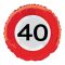 Évszámos fólia lufi - 40. közlekedési tábla