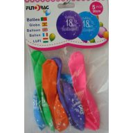 Boldog 18. születésnapot! lufi (5 db)