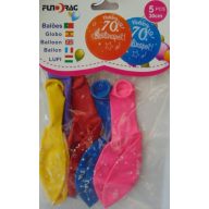 Boldog 70. születésnapot! lufi (5 db)