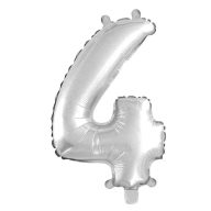 4. szám fólia lufi (35 cm), ezüst