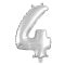 4. szám fólia lufi (35 cm), ezüst