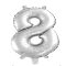 8. szám fólia lufi (35 cm), ezüst