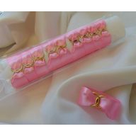 Szatén szalvétagyűrű gyűrűpárral, rózsaszín