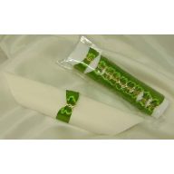 Szatén szalvétagyűrű gyűrűpárral, sötét mohazöld