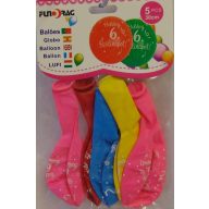 Boldog 6. születésnapot! lufi (5 db)