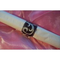 Szalvétagyűrű inda mintás, fekete - ezüst