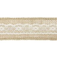 Juta szalag csipke középpel (4 cm x 5 m)