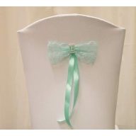 Székhuzat dísz csipke, menta (20x30 cm)