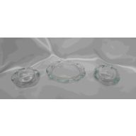 Alátét szett (3 részes, üveg), gyertyatartó