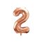 Óriás szám fólia léggömb "2", rosegold