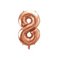 Óriás szám fólia léggömb "8", rosegold