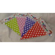 Pöttyös zászlógirland, 3 m - s, több színben