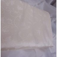 Brokát selyem anyag, krém (150 cm széles)