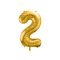 Óriás szám fólia léggömb "2", arany
