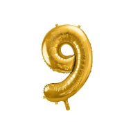 Óriás szám fólia léggömb "9", arany