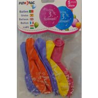 Boldog 3. születésnapot! lufi (5 db)