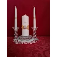 Esküvői gyertyaszett arany díszítéssel (3 részes)