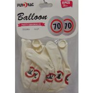   Boldog 70. születésnapot gumi lufi (30 cm-es) - 6 db - 210628