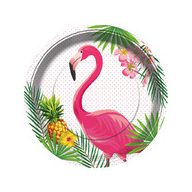 Flamingós papírtányér, 23 cm (8 db)