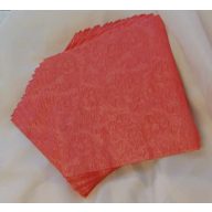   Korallpiros dombornyomott szalvéta, fényes, 33x33 (16 db) - 74163
