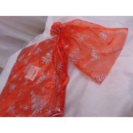 Organza tasak piros mintás (23x18 cm) - 24 db