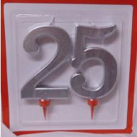 Óriás tortagyertya 25. ezüst