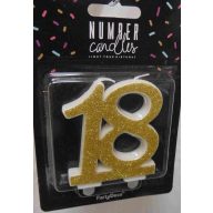 18. évszámos gyertya arany (7,5 cm)