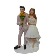 Esküvői nászpár tortadísz, 16 cm - 305096