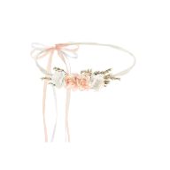 Vintage, virágos fejpánt, barack (WIAN4)