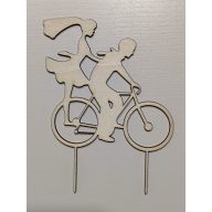 Vintage esküvői tortadísz, bringás