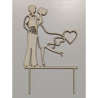 Vintage esküvői tortadísz, láb emelős