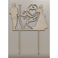 Vintage esküvői tortadísz, LOVE