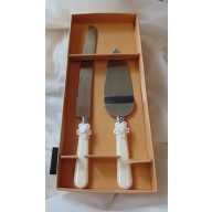 Esküvői tortaszett virággal (kés+lapát)