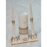 Vintage gyertyatartó (névre szóló), gyertya alátét