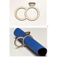 Szalvétagyűrű fából, gyémánt mintával